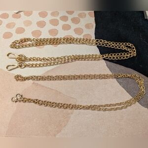 Set of 2 Stylish Gold Chains For Crossbody Bags (46" Length)